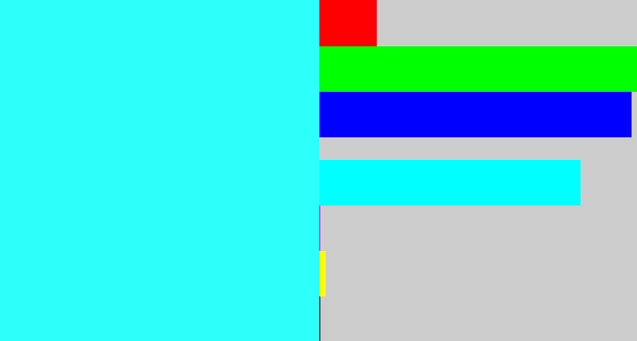 Hex color #2dfffa - bright light blue
