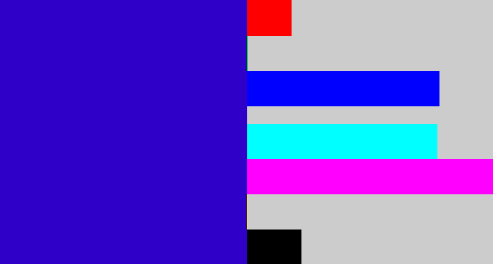 Hex color #2e00c8 - ultramarine