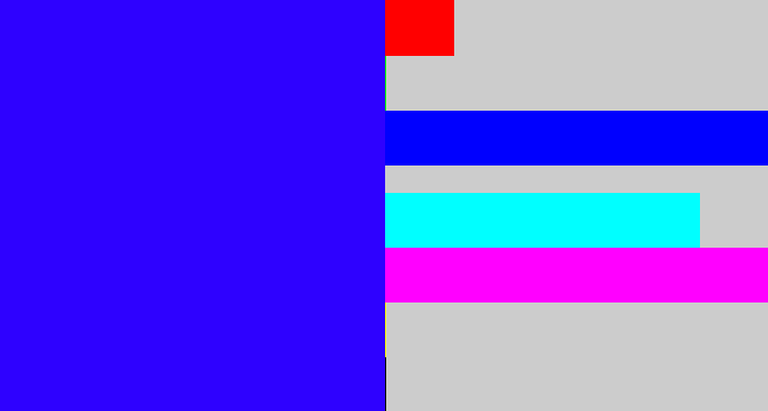 Hex color #2e01ff - strong blue