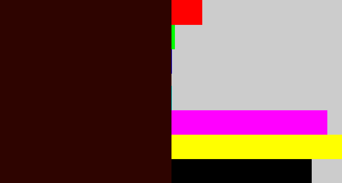 Hex color #2e0400 - dark maroon