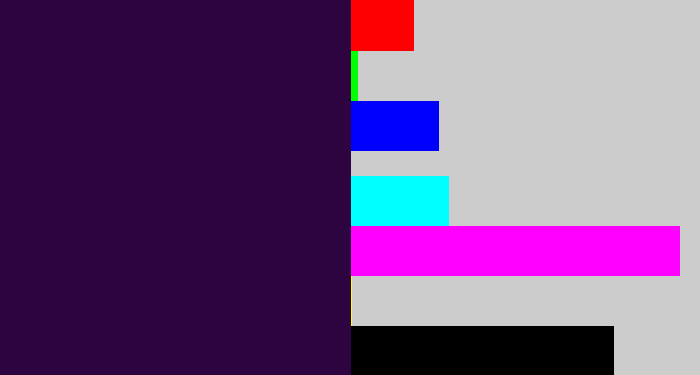 Hex color #2e0440 - dark violet