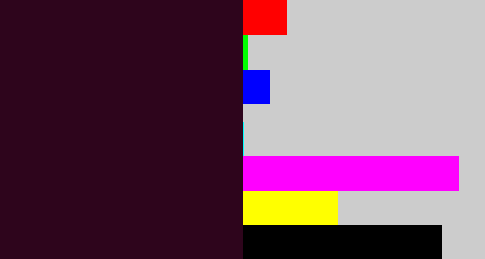 Hex color #2e051c - dark plum