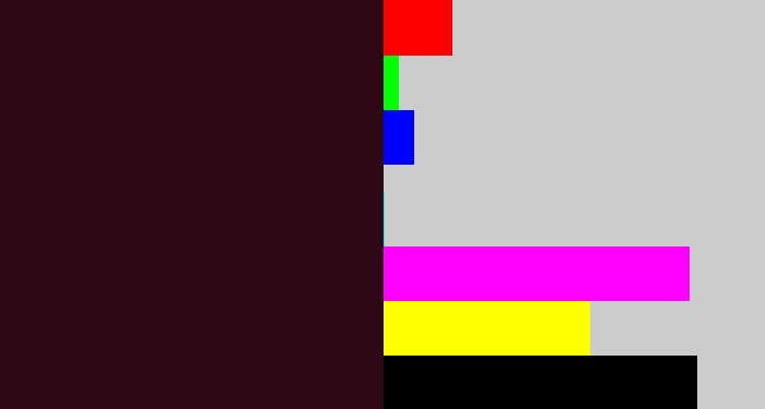 Hex color #2e0915 - dark maroon