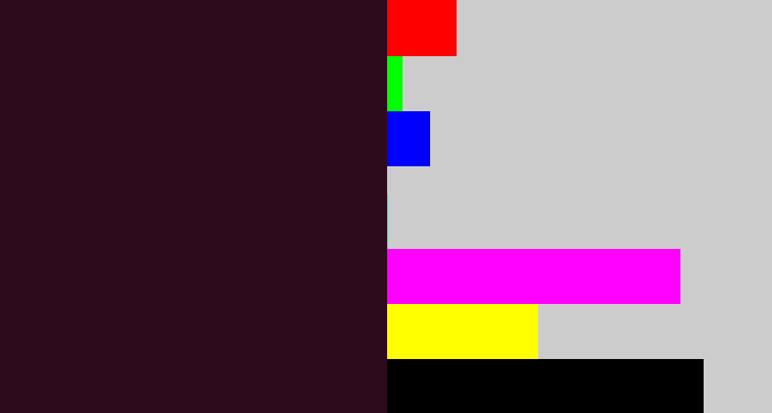 Hex color #2e0b1c - dark plum
