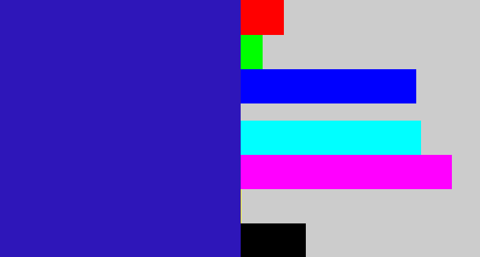 Hex color #2e16b9 - indigo blue