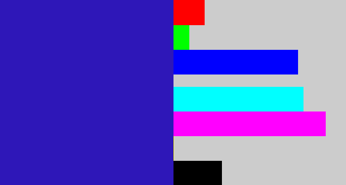 Hex color #2e17b8 - indigo blue