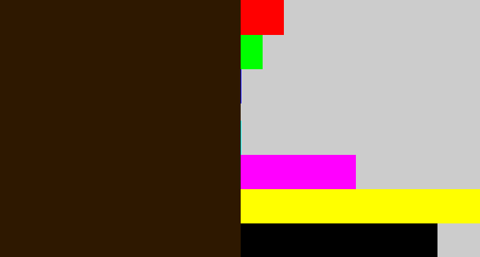 Hex color #2e1800 - dark brown