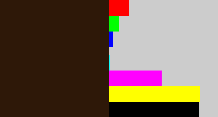 Hex color #2e1808 - dark brown