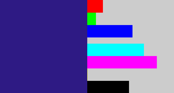 Hex color #2e1a84 - indigo