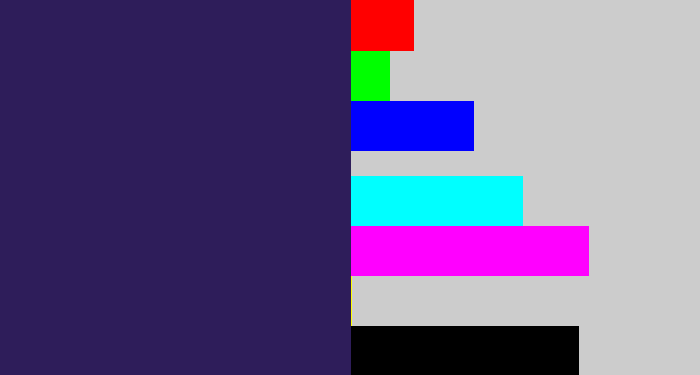 Hex color #2e1d5a - dark indigo