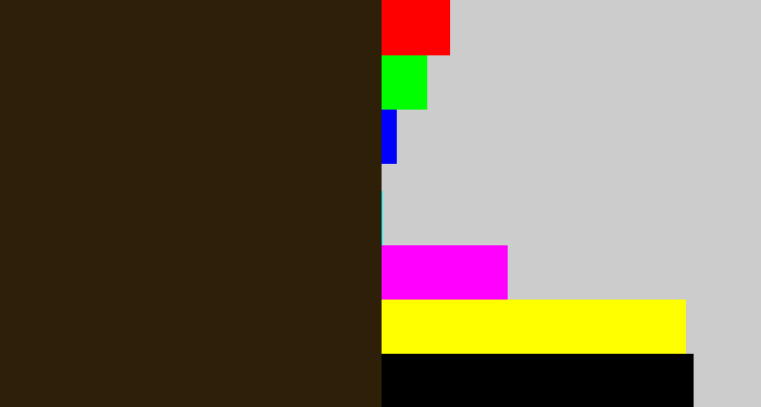 Hex color #2e1f09 - dark brown