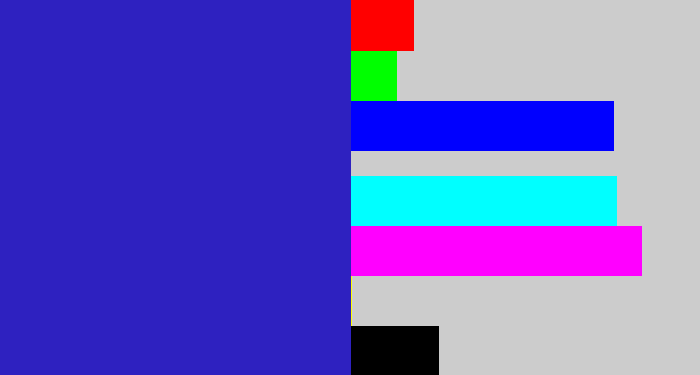 Hex color #2e21c0 - indigo blue