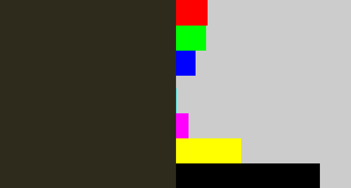 Hex color #2e2b1d - dark