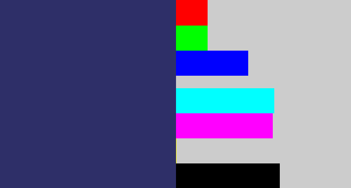 Hex color #2e2f68 - dark grey blue