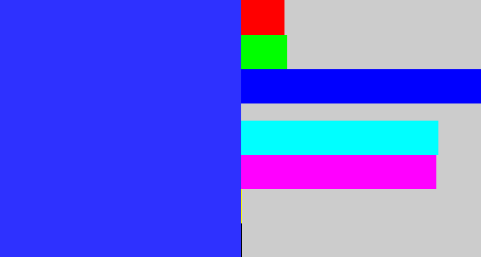 Hex color #2e31ff - light royal blue