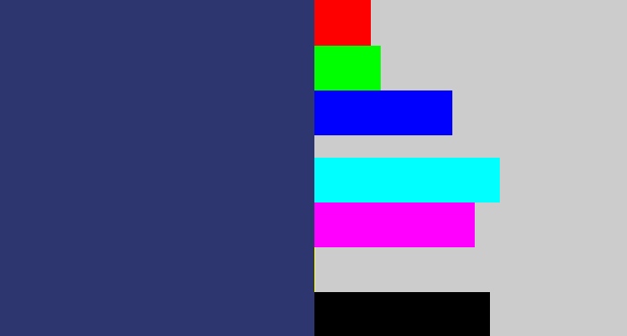 Hex color #2e366f - dark slate blue
