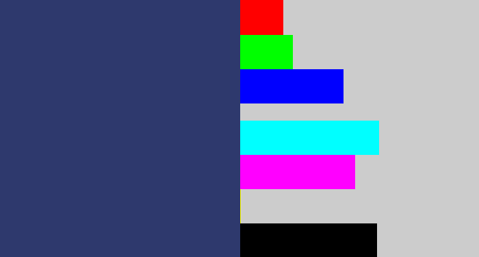 Hex color #2e396d - dark slate blue