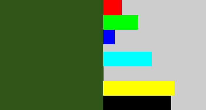 Hex color #2e561b - navy green