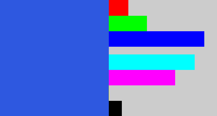 Hex color #2e58e0 - azul