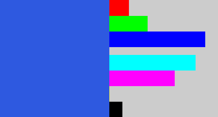 Hex color #2e59e0 - azul