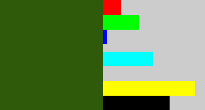 Hex color #2e5a09 - navy green