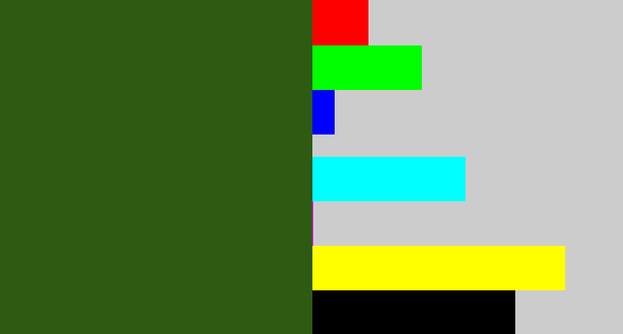 Hex color #2e5a11 - navy green