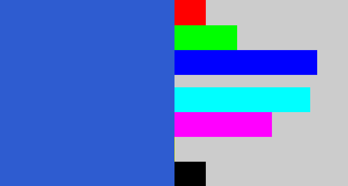 Hex color #2e5cd0 - medium blue