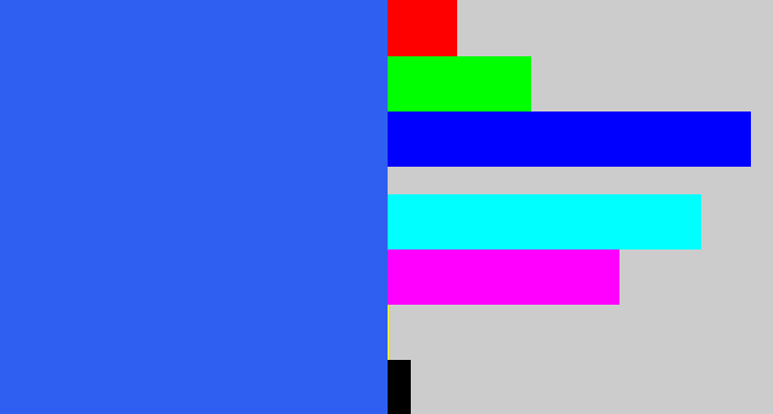 Hex color #2e5ff0 - azul