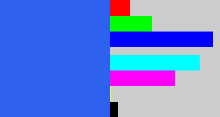 Hex color #2e61ee - azul