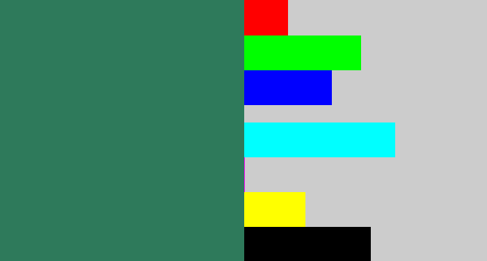 Hex color #2e7a5b - dark green blue