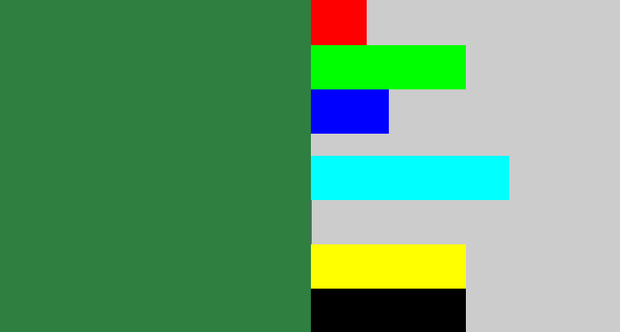 Hex color #2e7f40 - darkish green