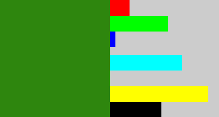 Hex color #2e860e - tree green
