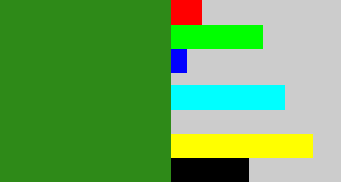 Hex color #2e8a18 - tree green