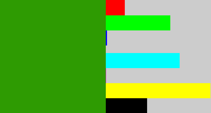 Hex color #2e9b02 - grassy green