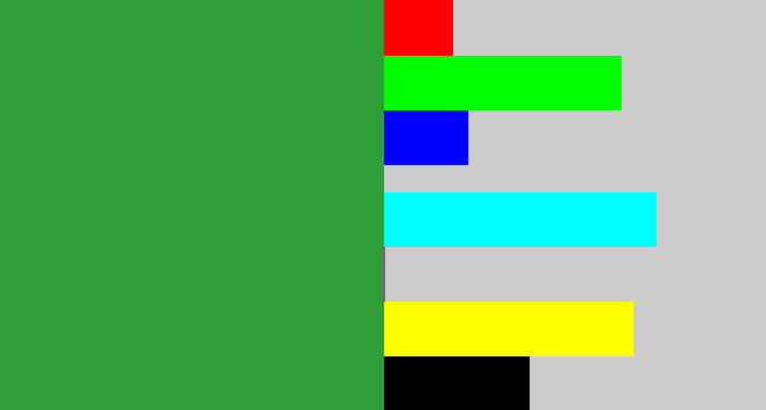 Hex color #2e9e37 - medium green