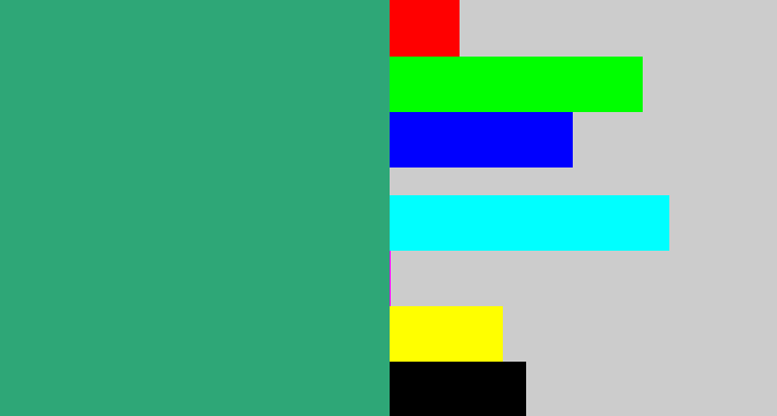 Hex color #2ea777 - bluey green