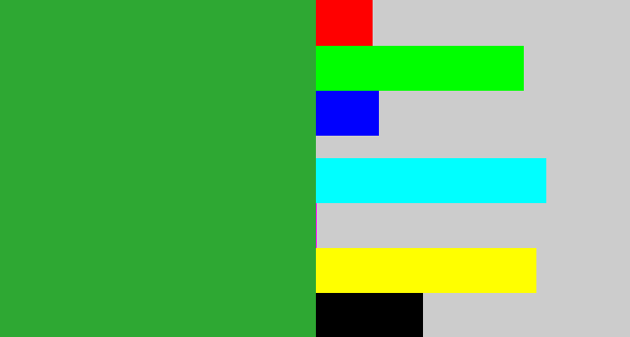 Hex color #2ea833 - medium green