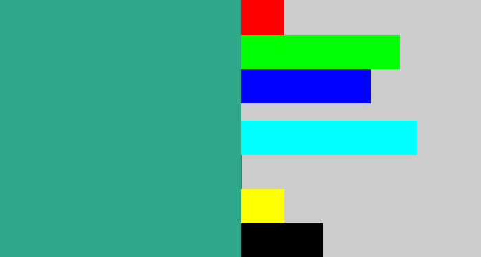 Hex color #2ea889 - bluey green