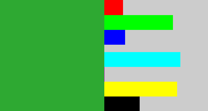 Hex color #2ea932 - medium green