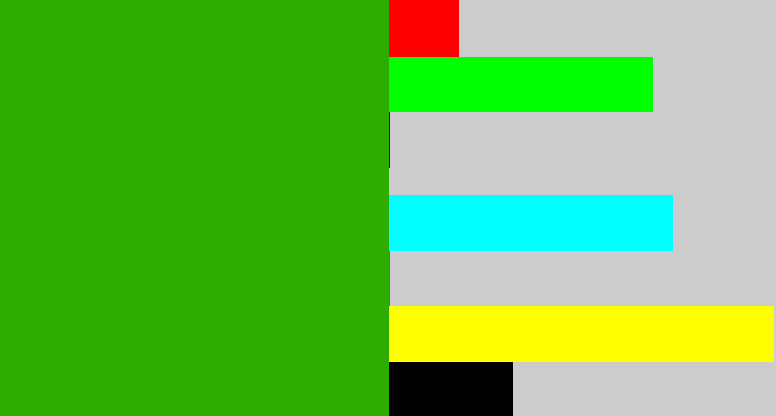 Hex color #2ead01 - grassy green