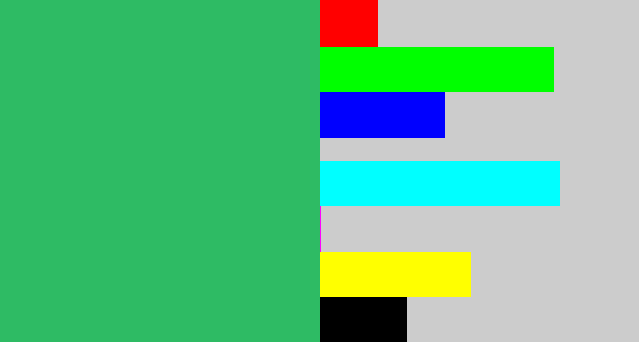 Hex color #2ebb64 - cool green
