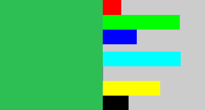 Hex color #2ebf54 - cool green