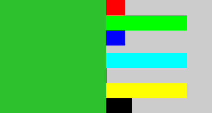 Hex color #2ec12f - medium green