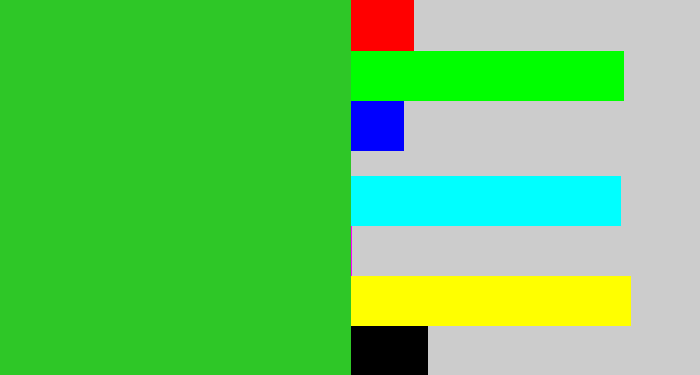 Hex color #2ec727 - green