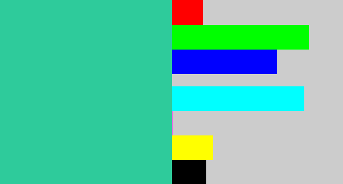 Hex color #2ecb9b - greenblue