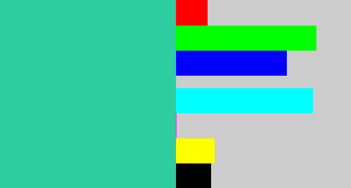 Hex color #2ecda0 - tealish