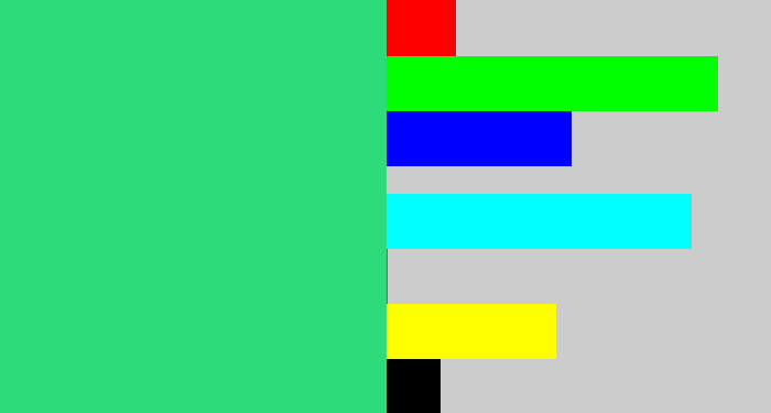 Hex color #2edb7a - weird green