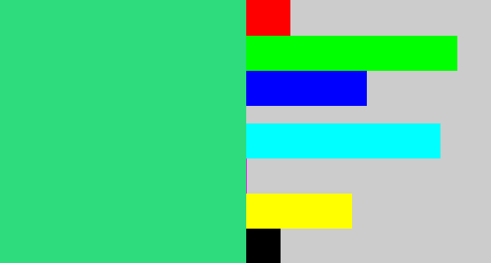 Hex color #2edb7d - weird green