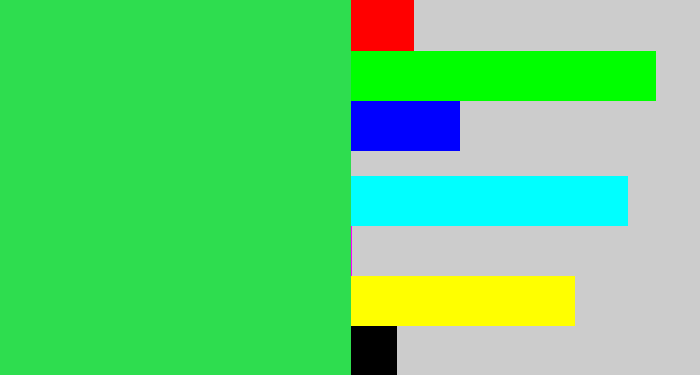 Hex color #2edd4f - bright light green