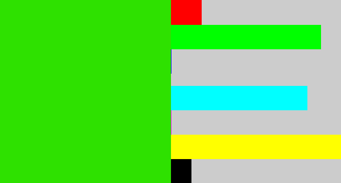 Hex color #2ee100 - vivid green